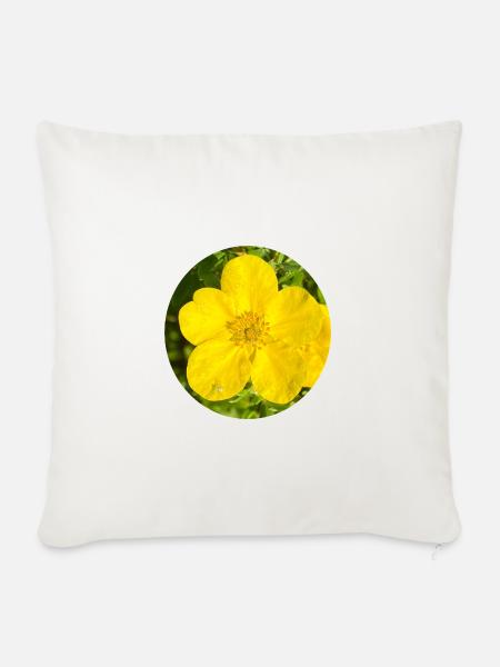 Gelbe Wildblume - Sofakissenbezug 45 x 45 cm - Naturweiß