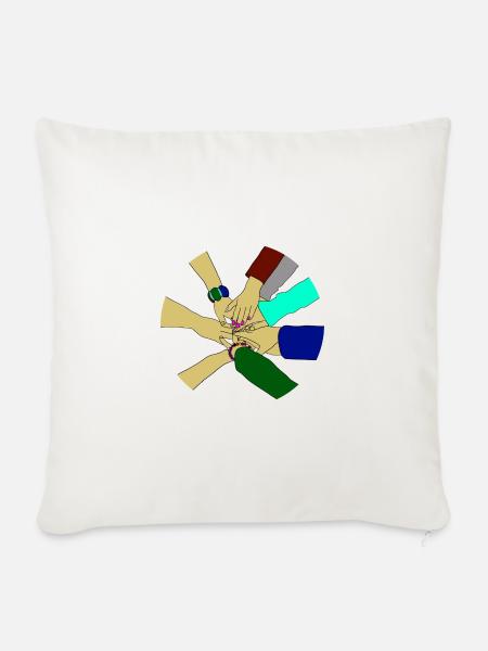 Freundschaft - Sofakissenbezug 45 x 45 cm - Naturweiß