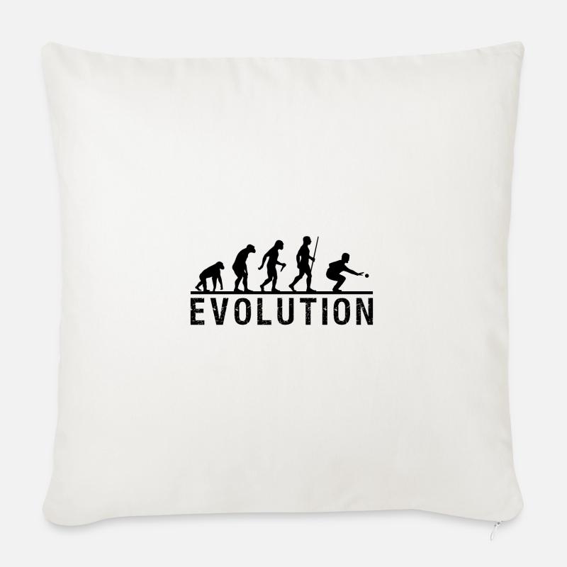 Chaîne d'évolution de la pétanque - Housse de coussin décorative 45 x 45 cm - blanc nature