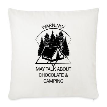 Tente Camping Camper Scout Bivouac - Housse de coussin décorative 45 x 45 cm - blanc nature - Devant