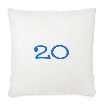 20. 20 ANS. 20e ANNIVERSAIRE. ANNIVERSAIRE 20 ANS. - Housse de coussin décorative 45 x 45 cm - blanc nature - Devant