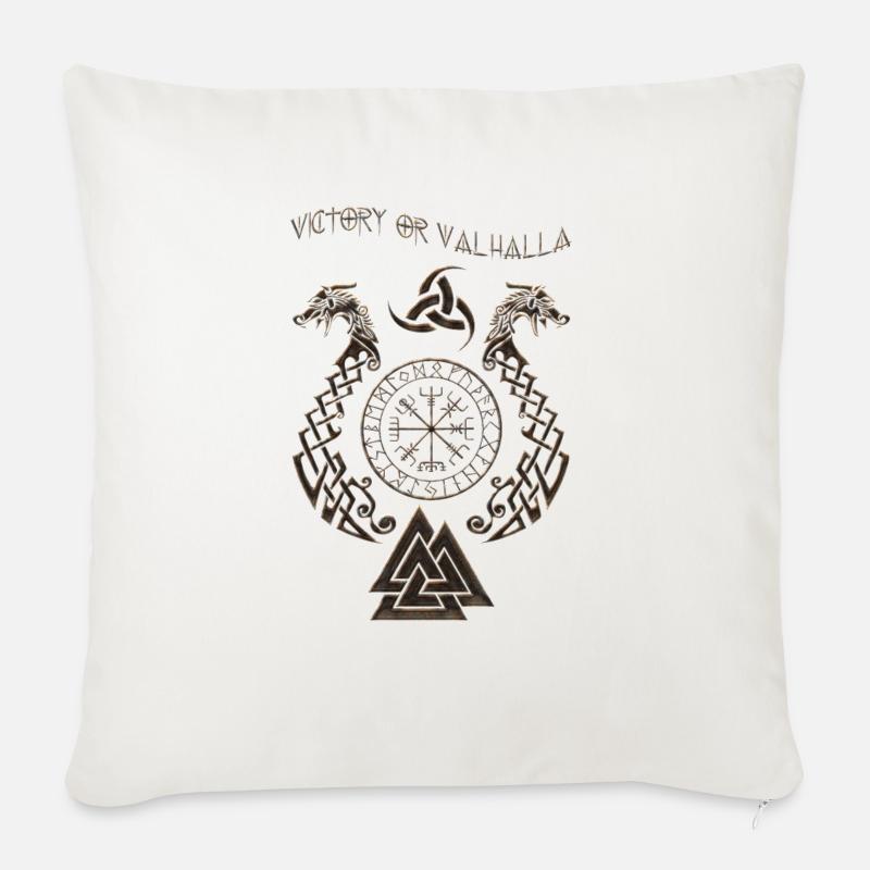 Wikinger-Symbol - Sofakissenbezug 45 x 45 cm - Naturweiß 