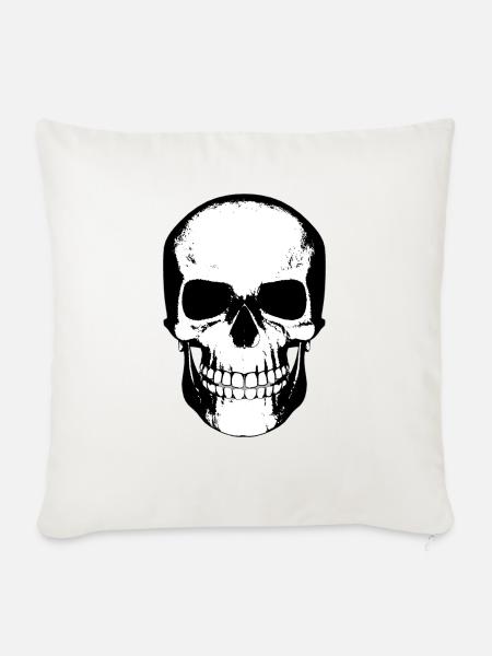 Totenkopf - Sofakissenbezug 45 x 45 cm - Naturweiß