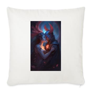 Scène d’amour Demons Fantasy - Housse de coussin décorative 45 x 45 cm - blanc nature - Devant