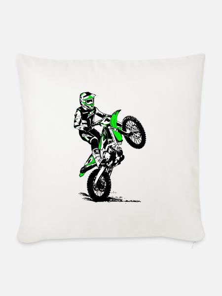 Supercross - Moto Cross - Motocross - Sofakissenbezug 45 x 45 cm - Naturweiß 