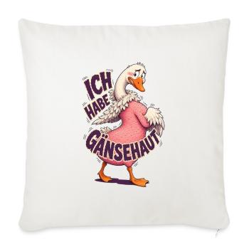 Ich Habe Gänsehaut – Lustige Gans - Sofakissenbezug 45 x 45 cm - Naturweiß  - Vorne