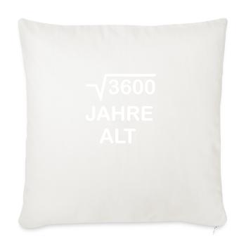 60. Geburtstag - 60 Jahre alt - Sofakissenbezug 45 x 45 cm - Naturweiß  - Vorne