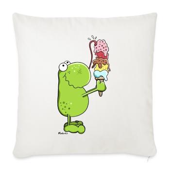 Grenouille avec glace - Housse de coussin décorative 45 x 45 cm - blanc nature - Devant