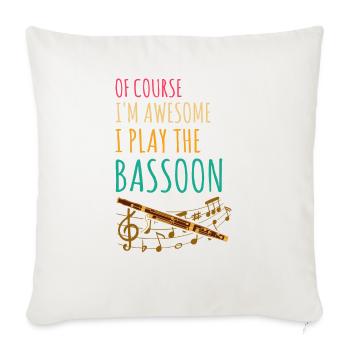 Woodwind instrument and bassoon wind instrument - Sofa pillowcase 17,3'' x 17,3'' (45 x 45 cm) - natural white - Front