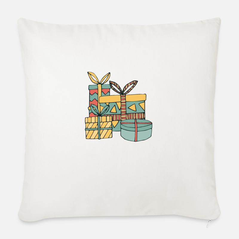 Geschenk Design - Sofakissenbezug 45 x 45 cm - Naturweiß 