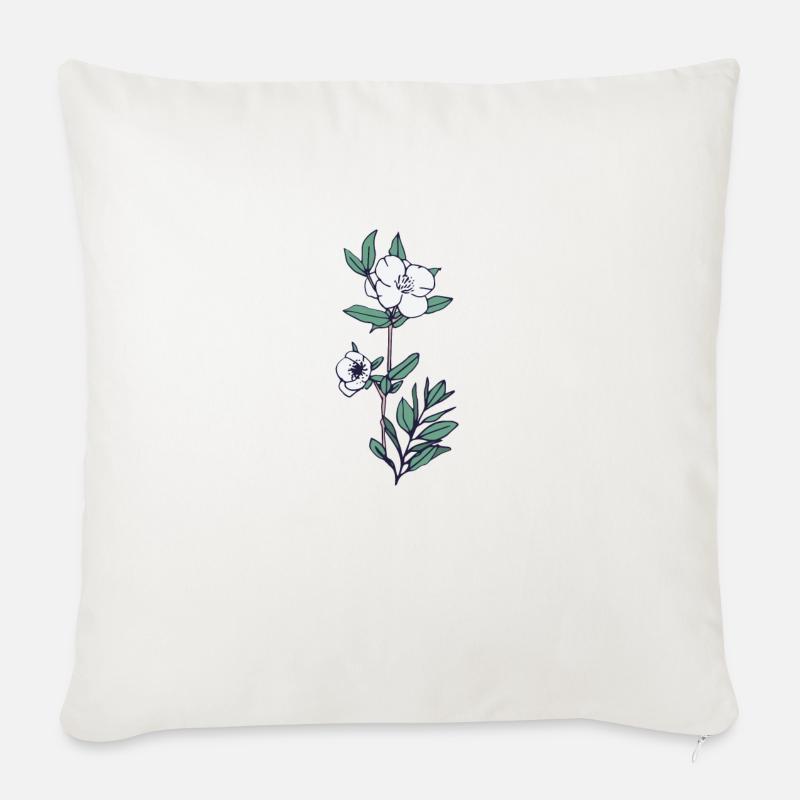 Rosen Design - Sofakissenbezug 45 x 45 cm - Naturweiß 