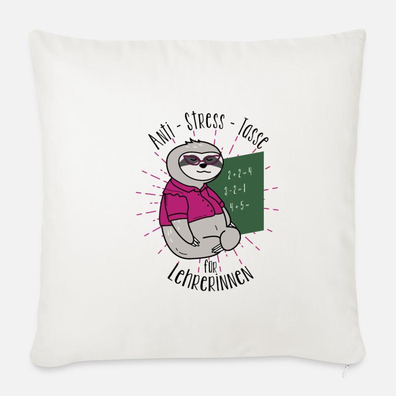 lehrerin geschenk - Sofakissenbezug 45 x 45 cm - Naturweiß 