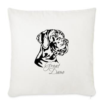 Portrait de chien Great Dane Wilsigns Great Dane Dogs - Housse de coussin décorative 45 x 45 cm - blanc nature - Devant