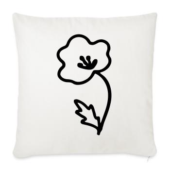 Blume - Sofakissenbezug 45 x 45 cm - Naturweiß  - Vorne