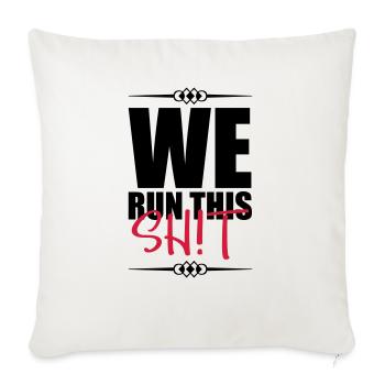 we run this design - Sofakissenbezug 45 x 45 cm - Naturweiß  - Vorne
