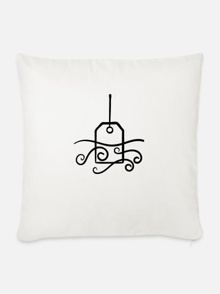 Teebeutel - Sofakissenbezug 45 x 45 cm - Naturweiß 