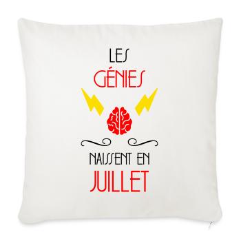 Les Génies Naissent en Juillet Design Humour - Housse de coussin décorative 45 x 45 cm - blanc nature - Devant
