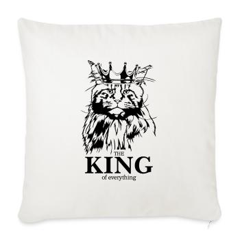 Maine Coon Roi de tout Chat Dire Chat - Housse de coussin décorative 45 x 45 cm - blanc nature - Devant