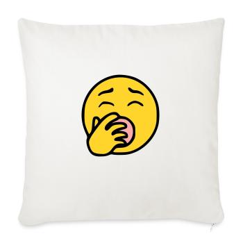 Emoji Tired Sketch Couleur - Housse de coussin décorative 45 x 45 cm - blanc nature - Devant