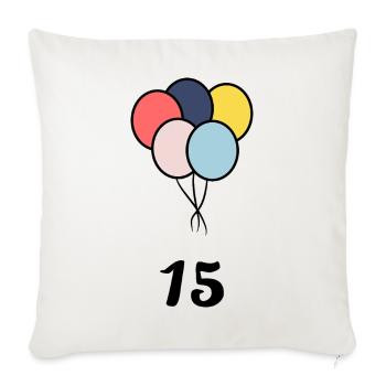15. 15 YEARS. 15th ANNIVERSARY. 15 YEAR ANNIVERSARY. - Sofa pillowcase 17,3'' x 17,3'' (45 x 45 cm) - natural white - Front