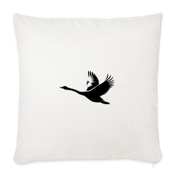 Cygne chanteur aux ailes fortes - Housse de coussin décorative 45 x 45 cm - blanc nature - Devant