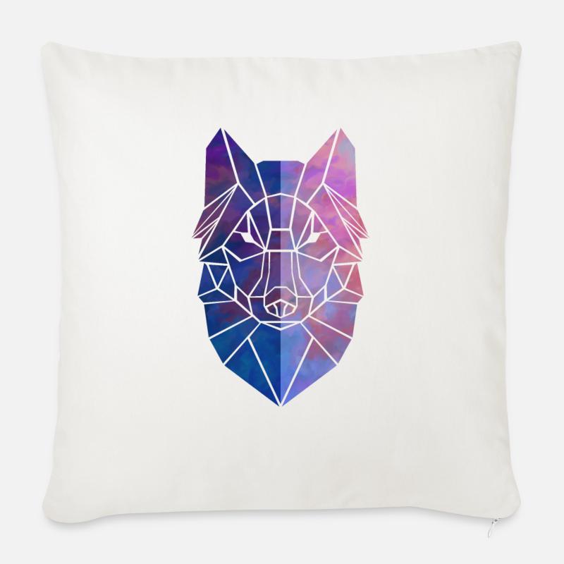 Loup - Housse de coussin décorative 45 x 45 cm - blanc nature