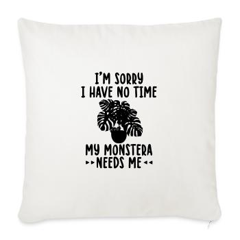 Monstera lovers | Houseplants Gift Ideas - Sofa pillowcase 17,3'' x 17,3'' (45 x 45 cm) - natural white - Front