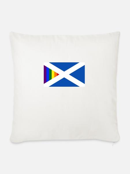 Regenbogen Stolz Saltire - Sofakissenbezug 45 x 45 cm - Naturweiß 