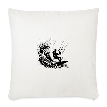 Sturm Wellen Reiter - Kite Surfing Splash Sport - Sofakissenbezug 45 x 45 cm - Naturweiß  - Vorne