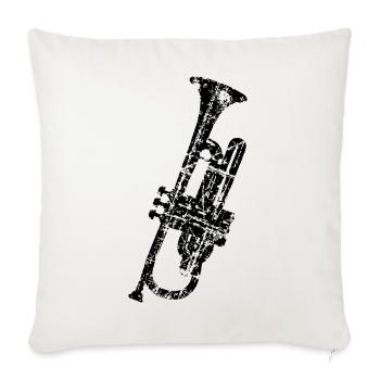 Trumpet (Vintage Black) - Sofa pillowcase 17,3'' x 17,3'' (45 x 45 cm) - natural white - Front