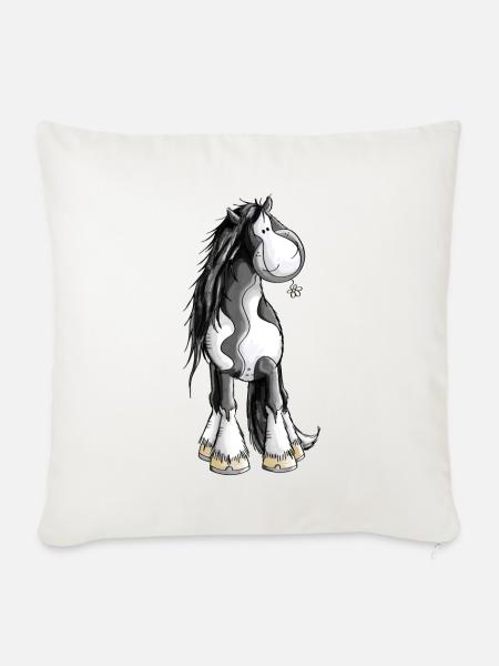 Tinker mit Blümchen - Sofakissenbezug 45 x 45 cm - Naturweiß 