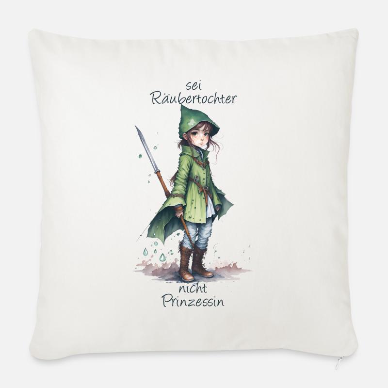 Räubertochter - Sofakissenbezug 45 x 45 cm - Naturweiß 