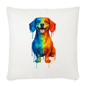 Dachshund in bright colors - Sofa pillowcase 17,3'' x 17,3'' (45 x 45 cm) - natural white - Front