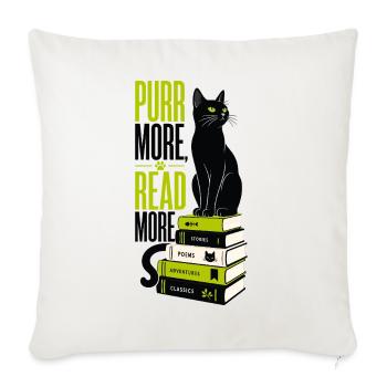 Katzen Bücher Lesen Geschenk für Leseratten - Sofakissenbezug 45 x 45 cm - Naturweiß  - Vorne