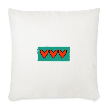 HERZ. HERZ. VALENTINSTAG. LIEBE. LIEBE. PAAR. - Sofakissenbezug 45 x 45 cm - Naturweiß  - Vorne