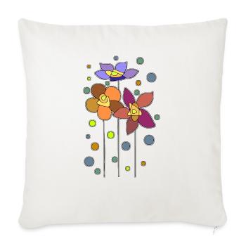 Fleur - Housse de coussin décorative 45 x 45 cm - blanc nature - Devant