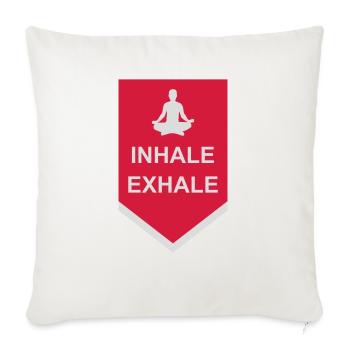 Inspirez expirez Yoga citation - Housse de coussin décorative 45 x 45 cm - blanc nature - Devant