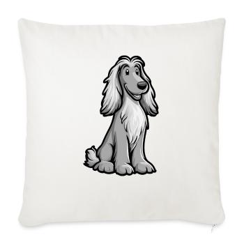 Afghan Hound Dog Comic Cute - Sofa pillowcase 17,3'' x 17,3'' (45 x 45 cm) - natural white - Front