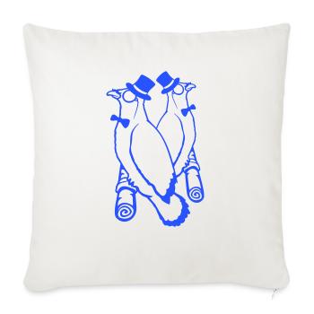 Sir Birds Team Hat Monocle Glasses 2 Rich Friends - Sofa pillowcase 17,3'' x 17,3'' (45 x 45 cm) - natural white - Front