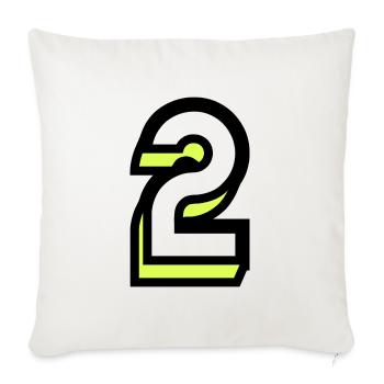 2 YEARS. 2ND ANNIVERSARY. BIRTHDAY 2 YEARS. 2 - Sofa pillowcase 17,3'' x 17,3'' (45 x 45 cm) - natural white - Front