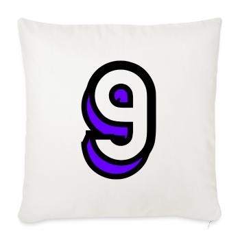 9. 9 ANS. 9e ANNIVERSAIRE. ANNIVERSAIRE 9 ANS. 9 - Housse de coussin décorative 45 x 45 cm - blanc nature - Devant