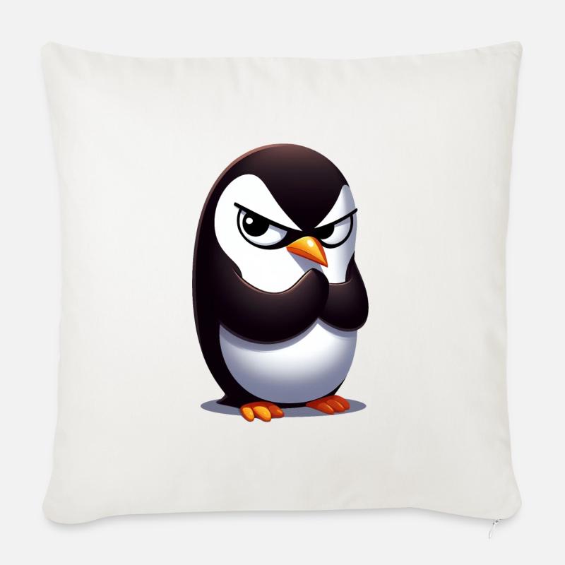 Pinguin Lustige Tiere - Sofakissenbezug 45 x 45 cm - Naturweiß 