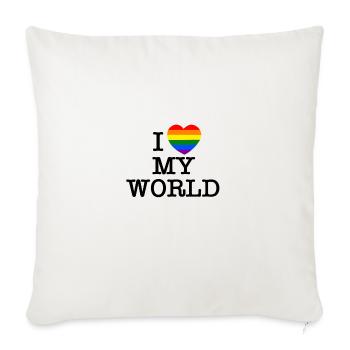 I love my world - Housse de coussin décorative 45 x 45 cm - blanc nature - Devant