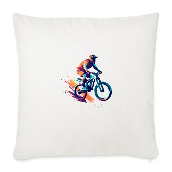 Mountain bike design - Sofa pillowcase 17,3'' x 17,3'' (45 x 45 cm) - natural white - Front