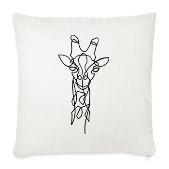 Sketch of the black giraffe - Sofa pillowcase 17,3'' x 17,3'' (45 x 45 cm) - natural white - Front