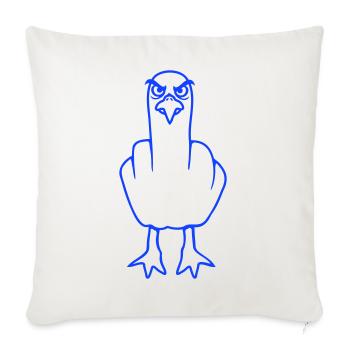 Möwe Mittelfinger Beleidigung Stinkefinger frech - Sofakissenbezug 45 x 45 cm - Naturweiß  - Vorne
