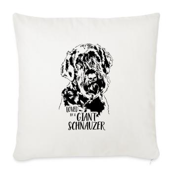 Aimé par un chien Schnauzer géant disant Wilsigns - Housse de coussin décorative 45 x 45 cm - blanc nature - Devant
