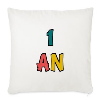 1. 1 Jahr. 1. JUBILÄUM. 1-JÄHRIGES JUBILÄUM - Sofakissenbezug 45 x 45 cm - Naturweiß  - Vorne