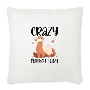 Amateurs de furet | Ferrets Animaux Cadeaux - Housse de coussin décorative 45 x 45 cm - blanc nature - Devant
