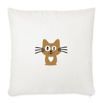 chat - Housse de coussin décorative 45 x 45 cm - blanc nature - Devant